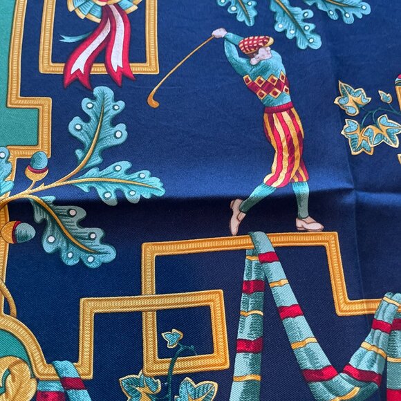 Salvatore Ferragamo Vintage Silk Scarf – Equestrian & Sports Theme - Picture 13 of 15